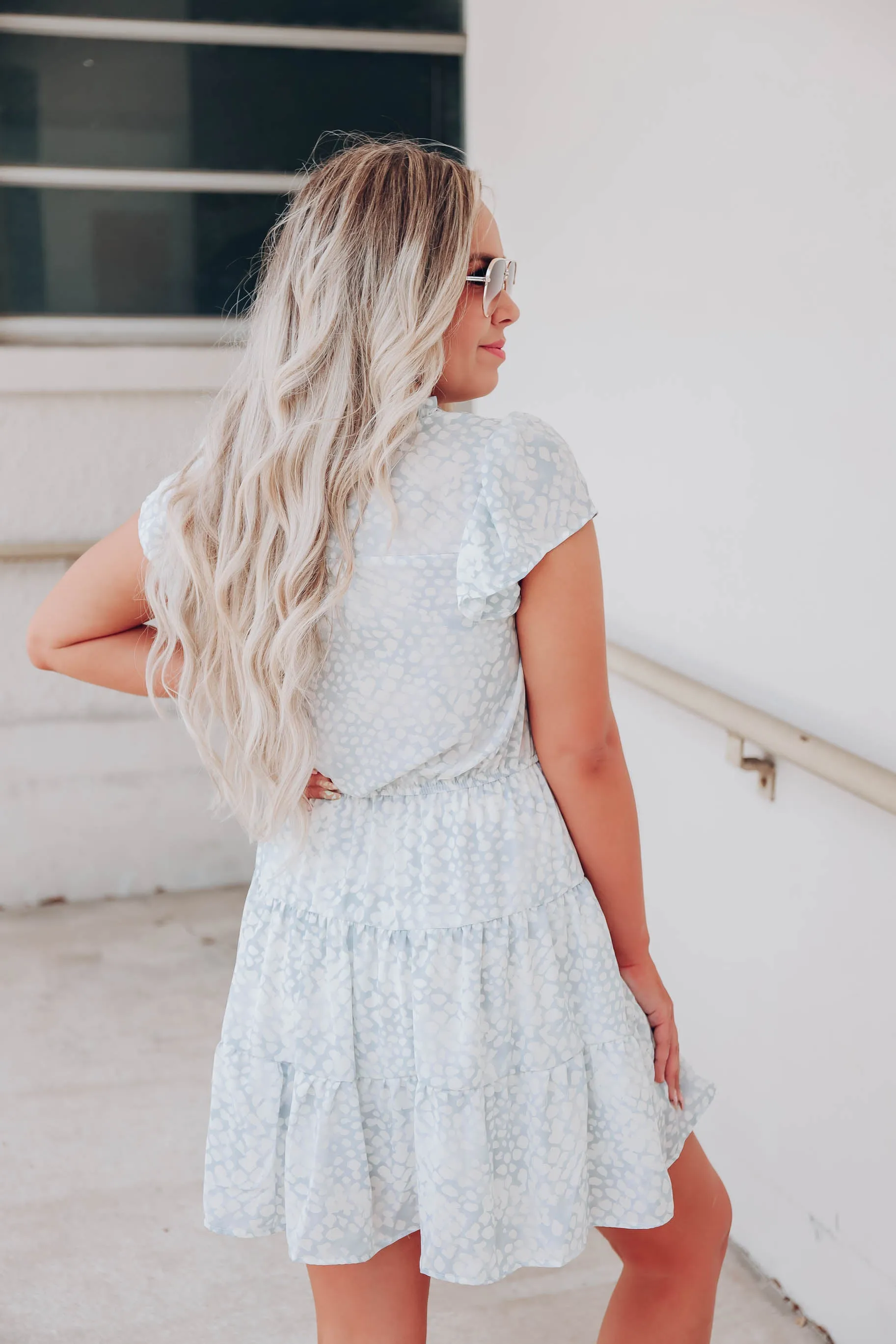 Nikko Blue Chiffon Dress