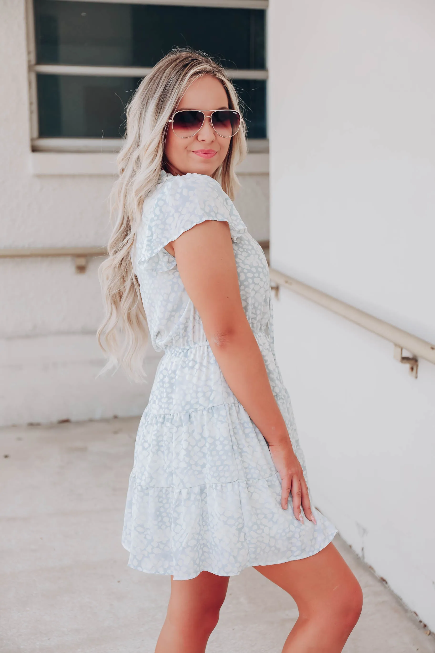 Nikko Blue Chiffon Dress