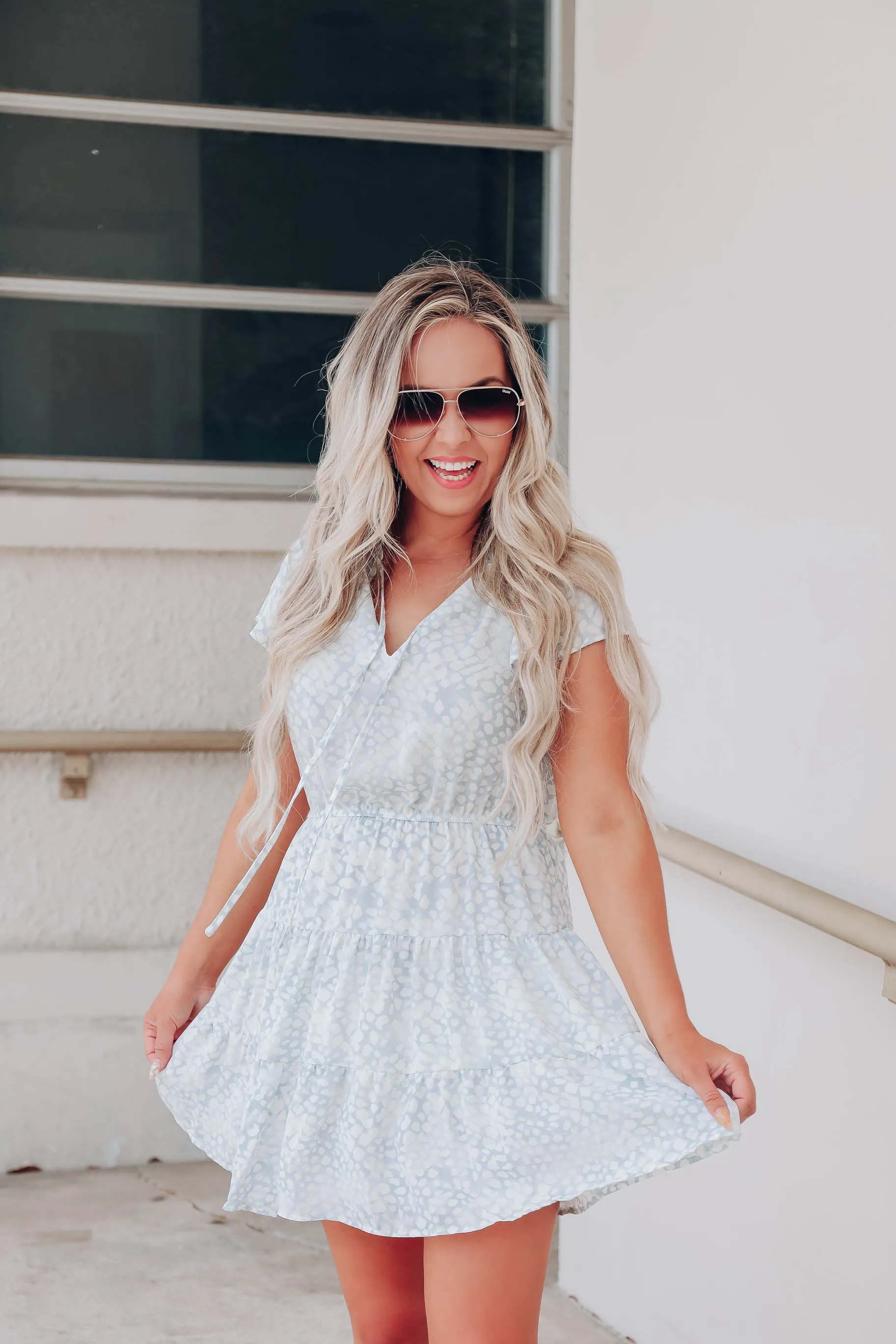 Nikko Blue Chiffon Dress