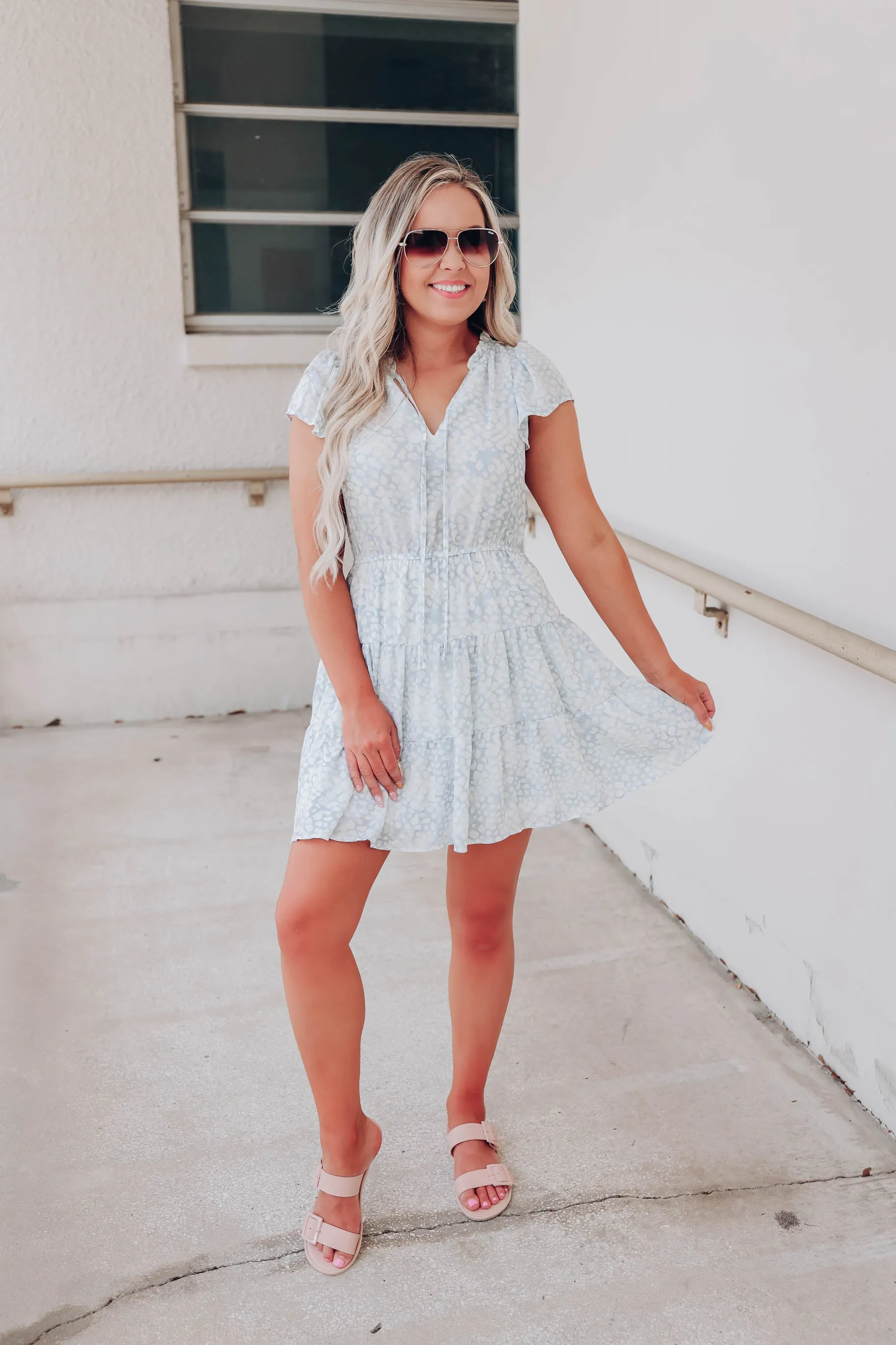 Nikko Blue Chiffon Dress