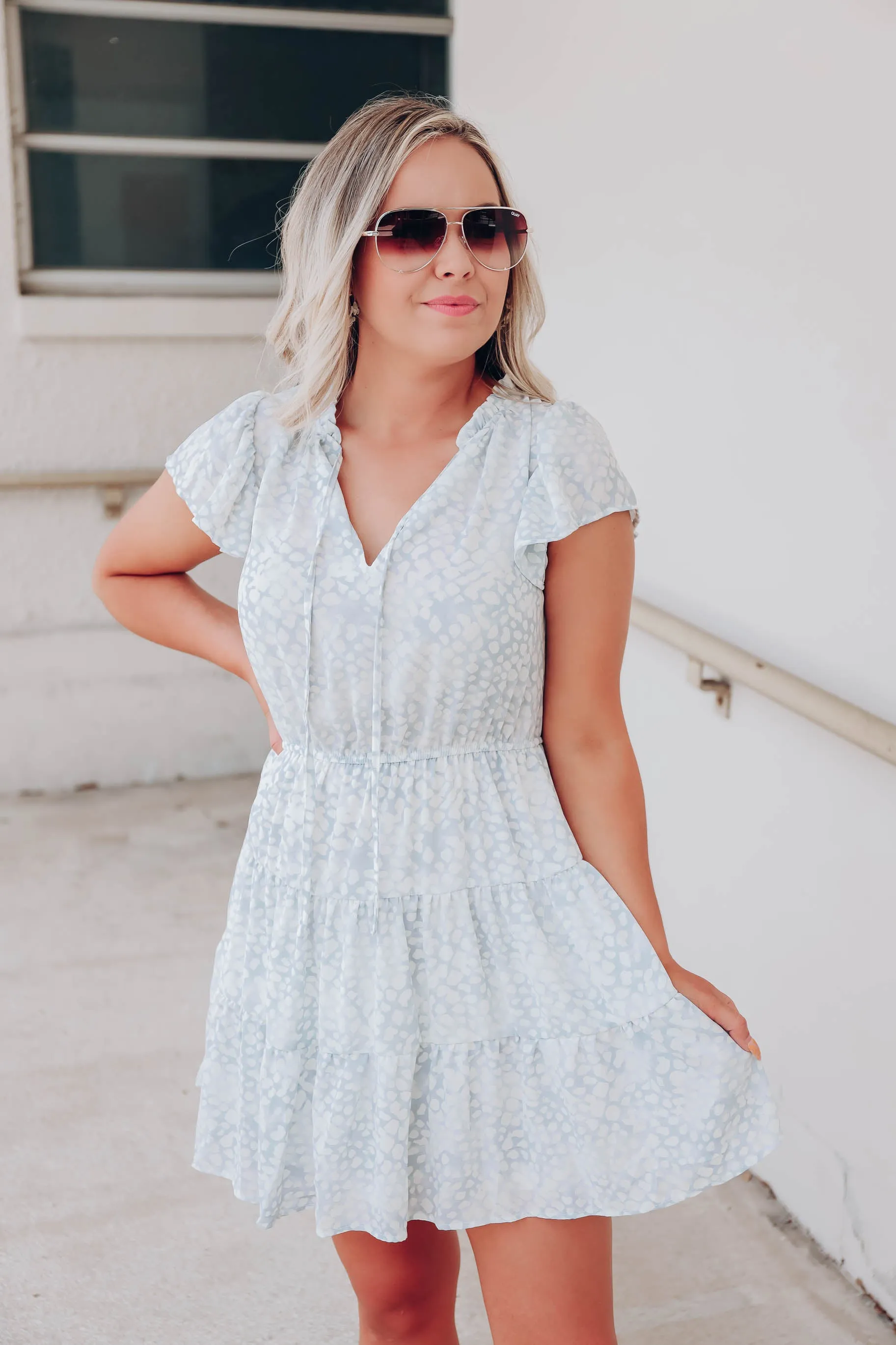 Nikko Blue Chiffon Dress