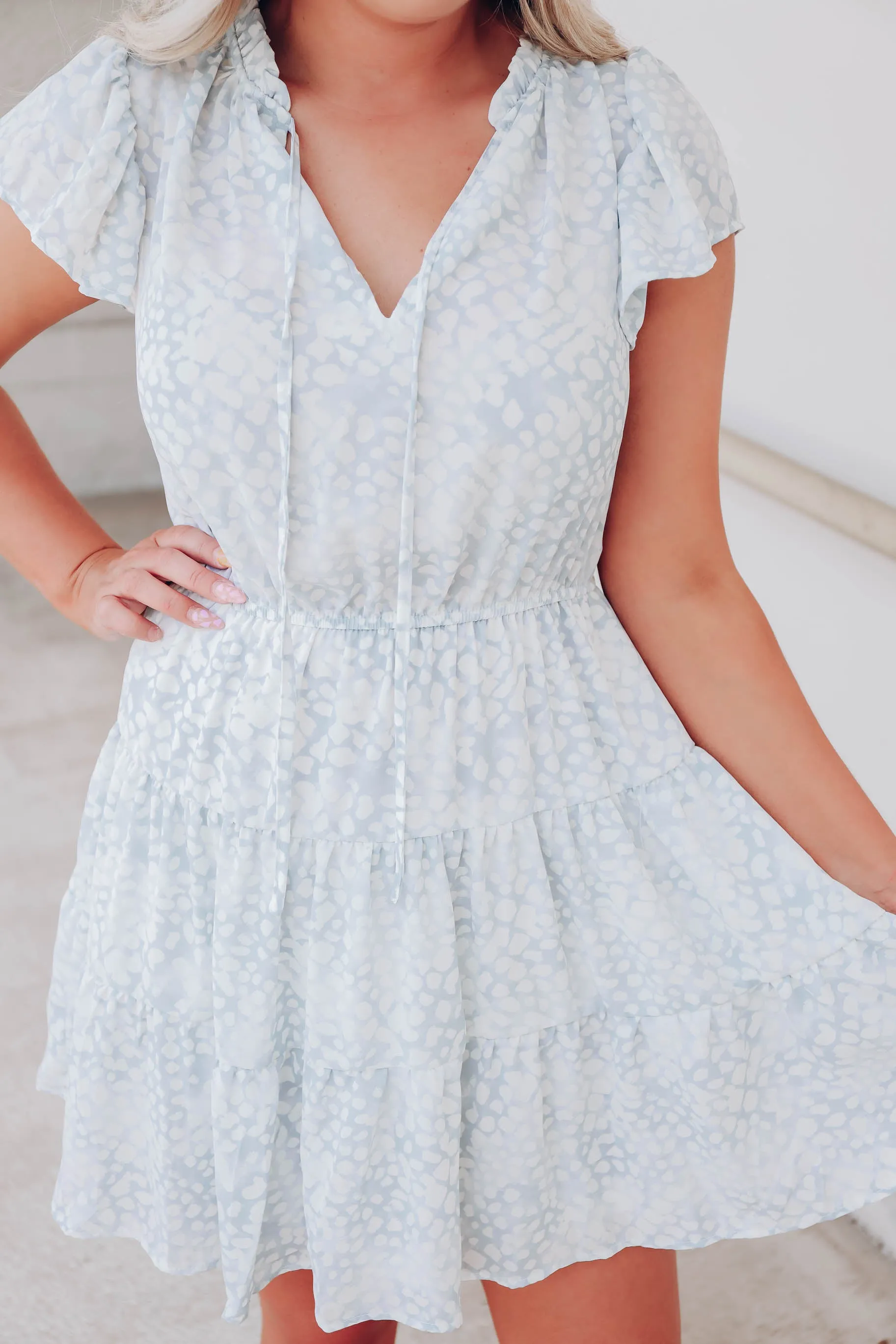 Nikko Blue Chiffon Dress