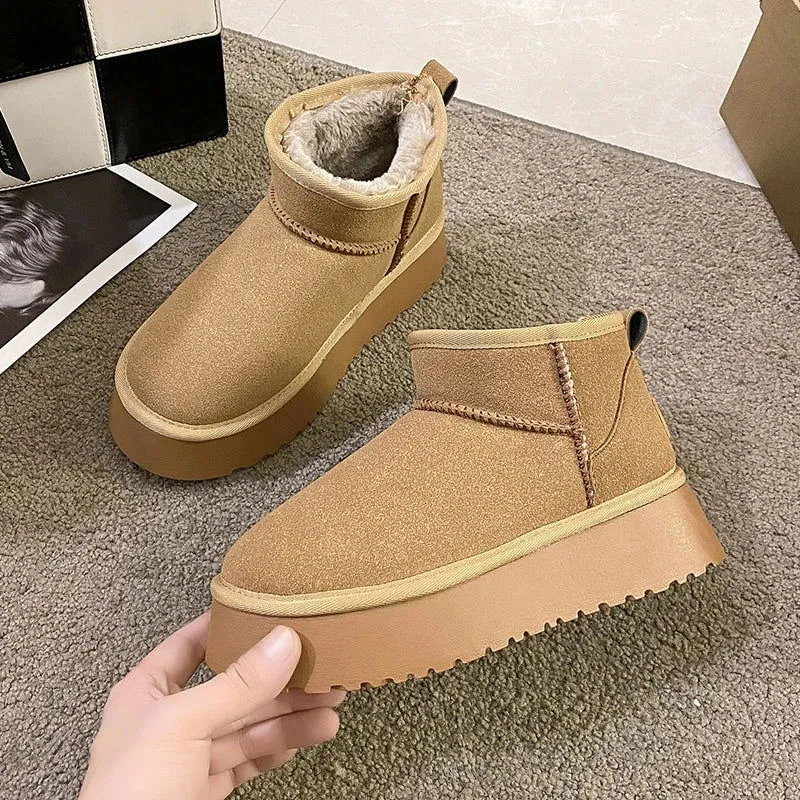 On-trend Winter Warm Plush Fur Suede Snow Boots