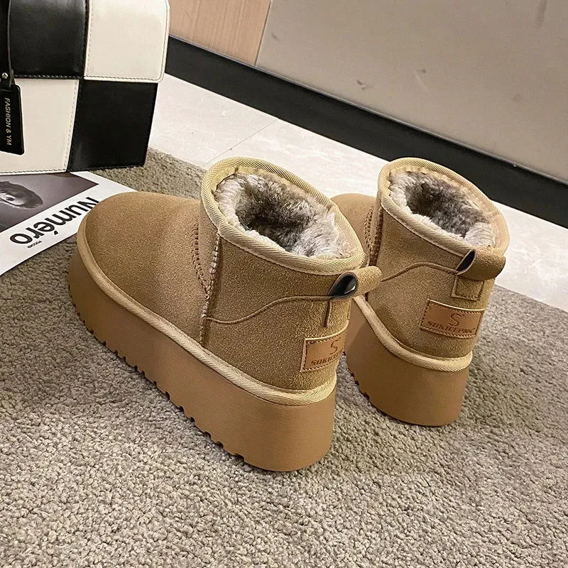 On-trend Winter Warm Plush Fur Suede Snow Boots