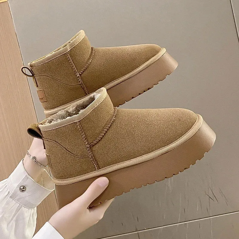 On-trend Winter Warm Plush Fur Suede Snow Boots