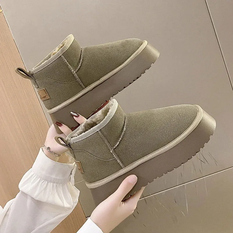 On-trend Winter Warm Plush Fur Suede Snow Boots
