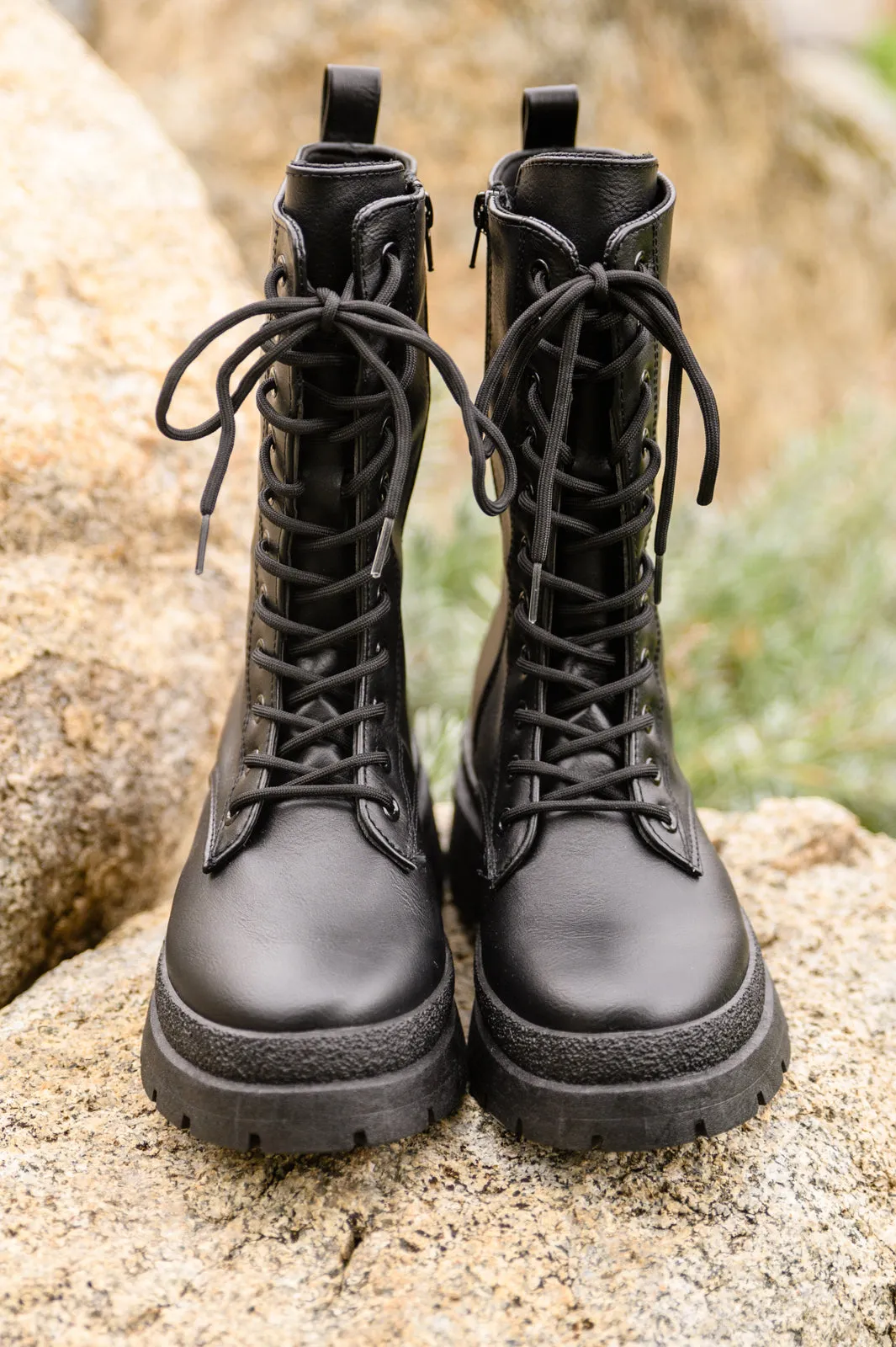 *Online Exclusive* Fresh Feels Combat Boots In Black