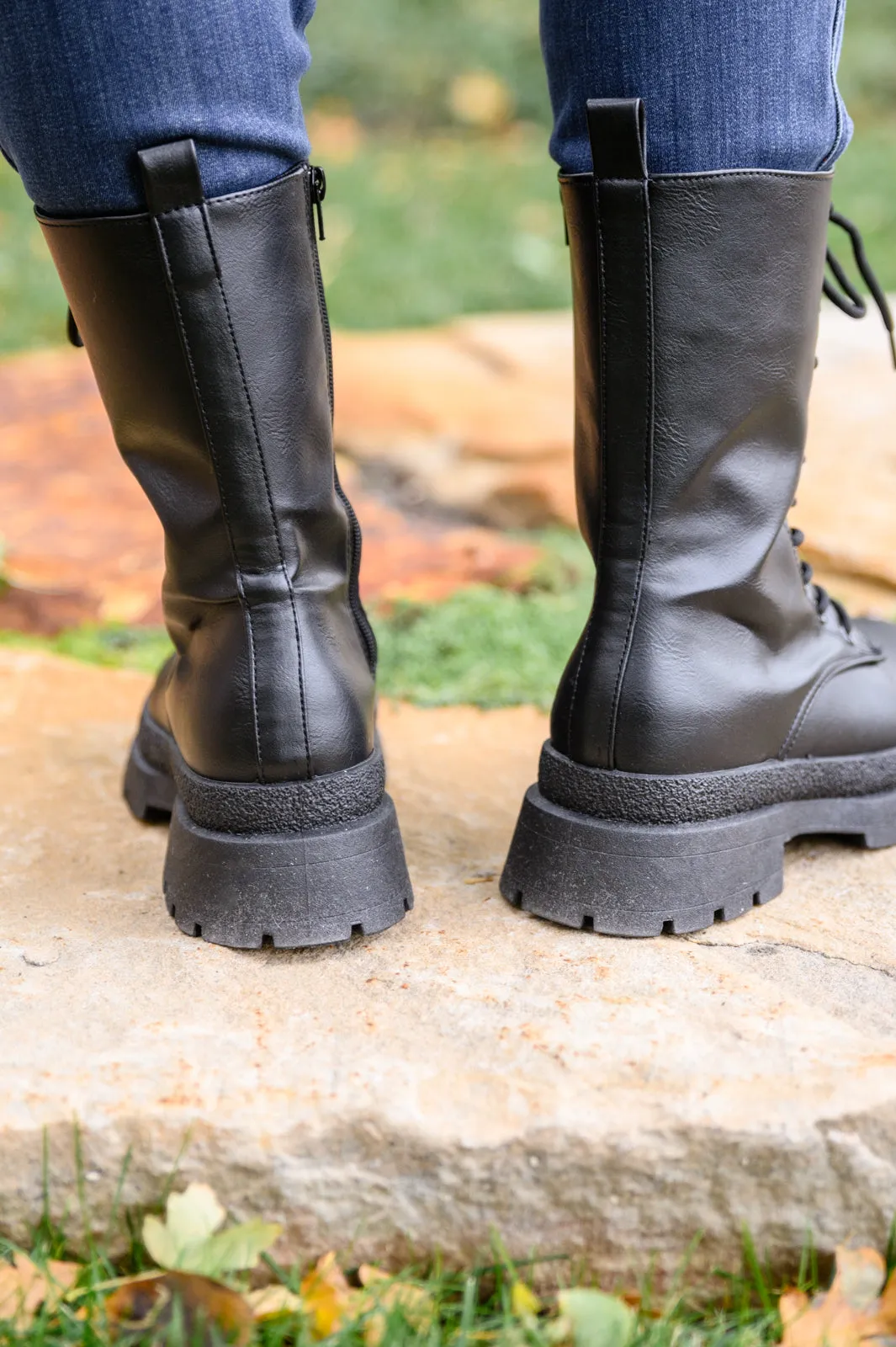 *Online Exclusive* Fresh Feels Combat Boots In Black