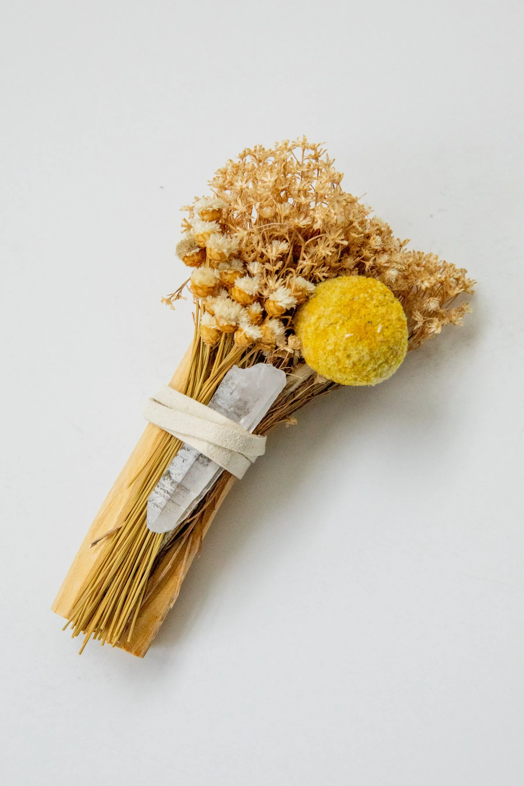 Peruvian Palo Santo   Quartz Crystal Smudge Stick