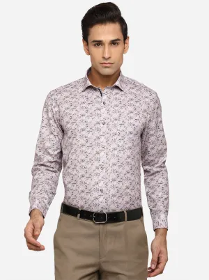 Pink Printed Slim Fit Party Wear Shirt | Greenfibre