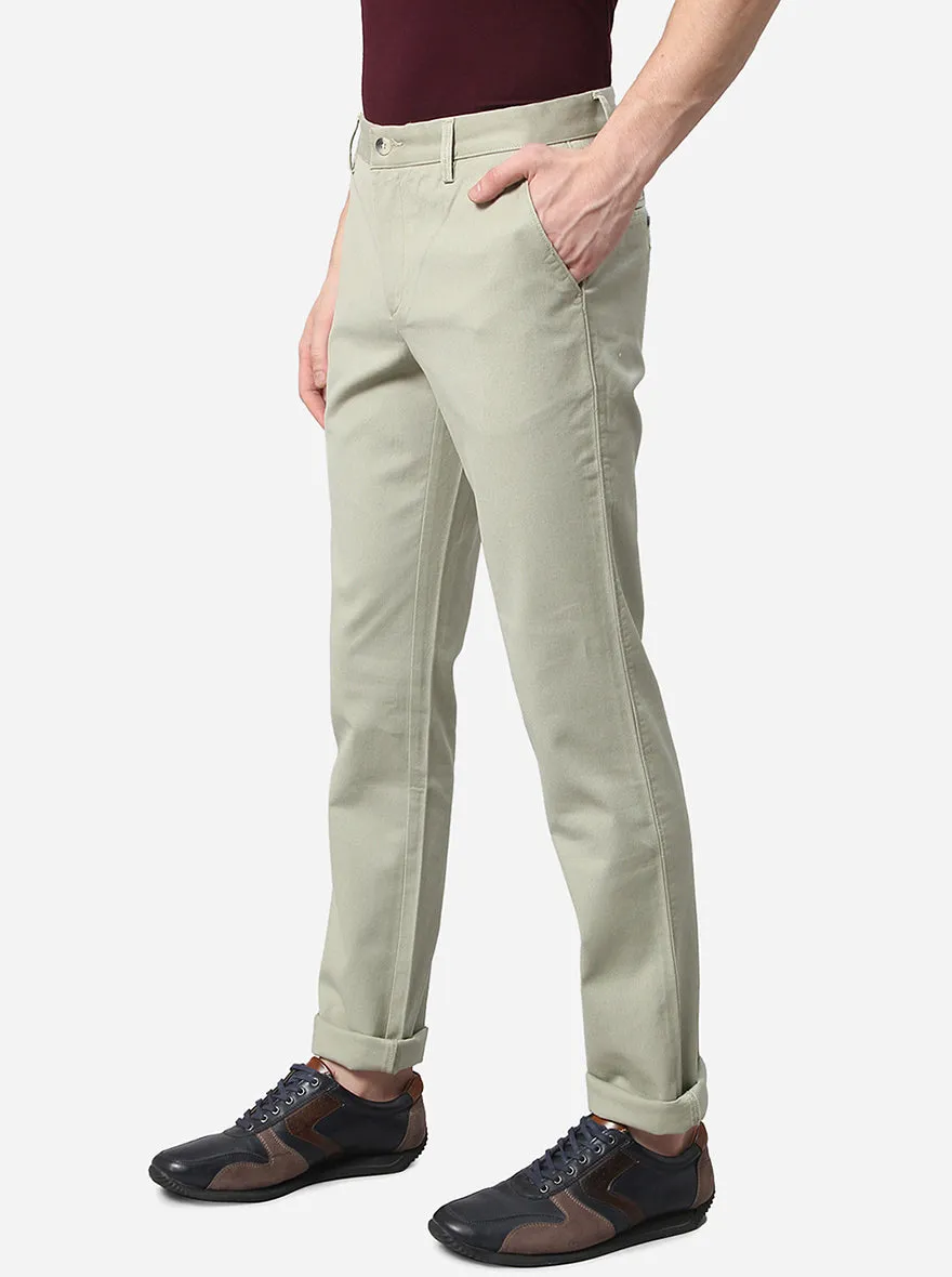 Pista Green Solid Super Slim Fit Casual Trouser | Greenfibre