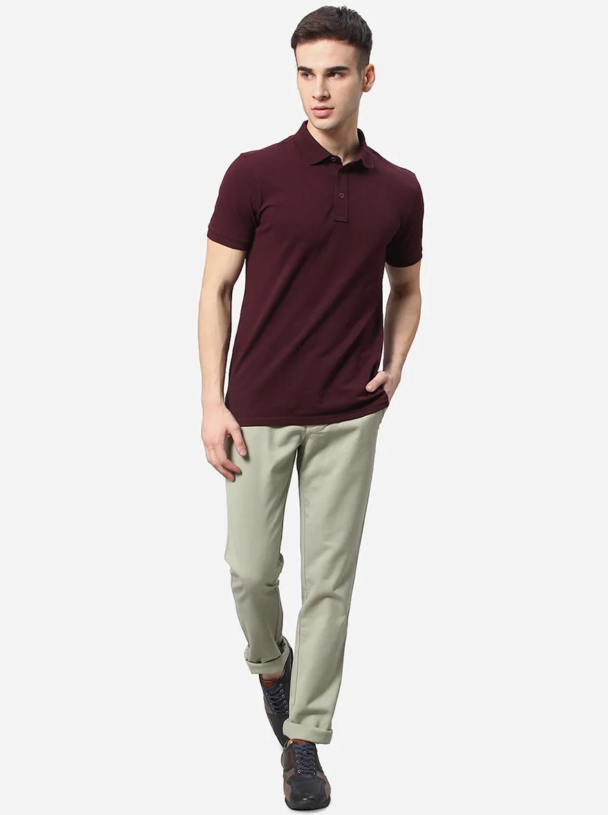 Pista Green Solid Super Slim Fit Casual Trouser | Greenfibre