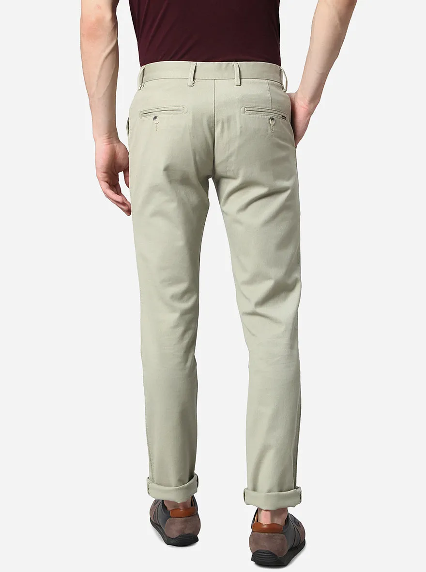 Pista Green Solid Super Slim Fit Casual Trouser | Greenfibre