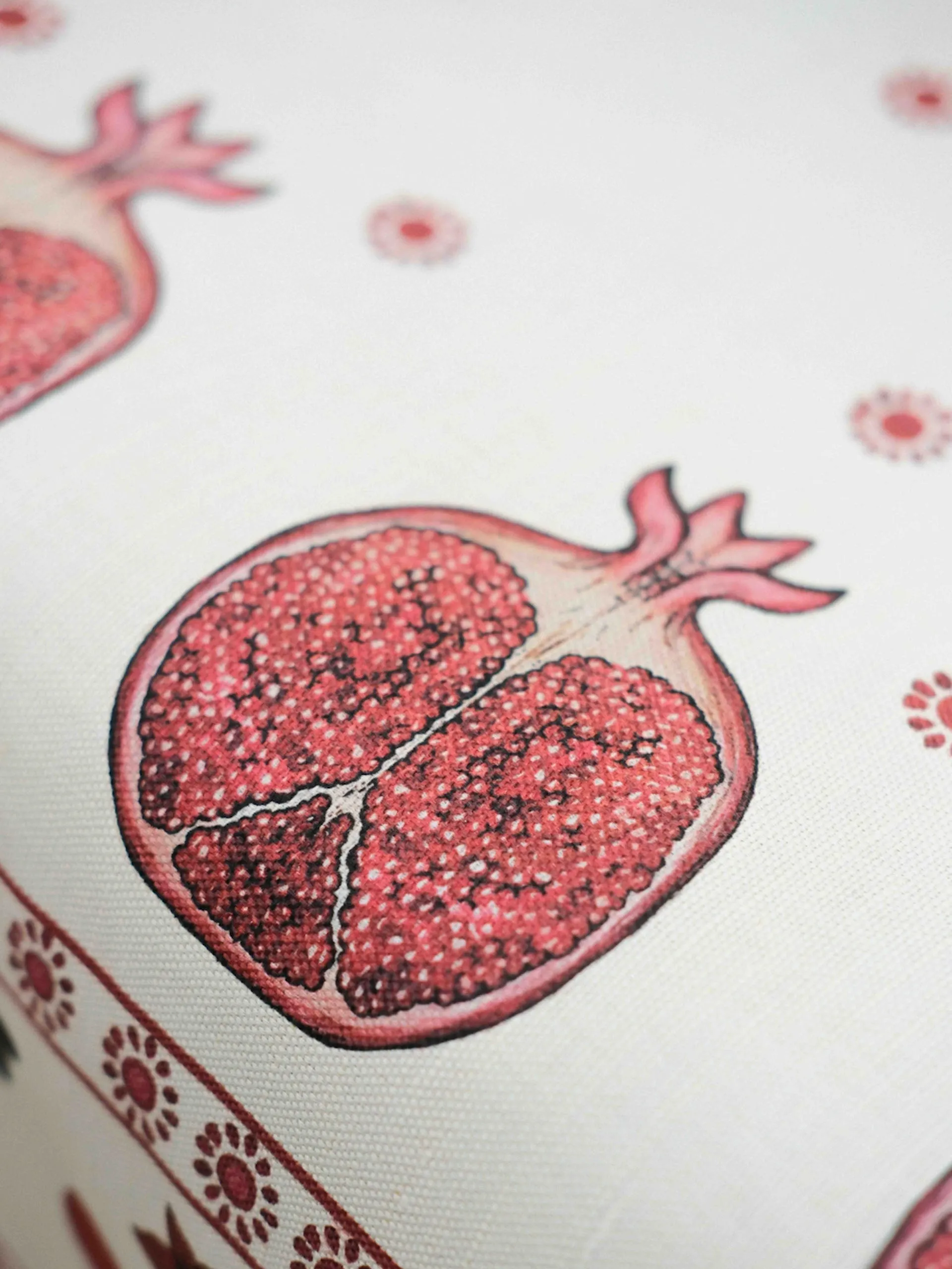 Pomegranate table linen for Penny Morrison