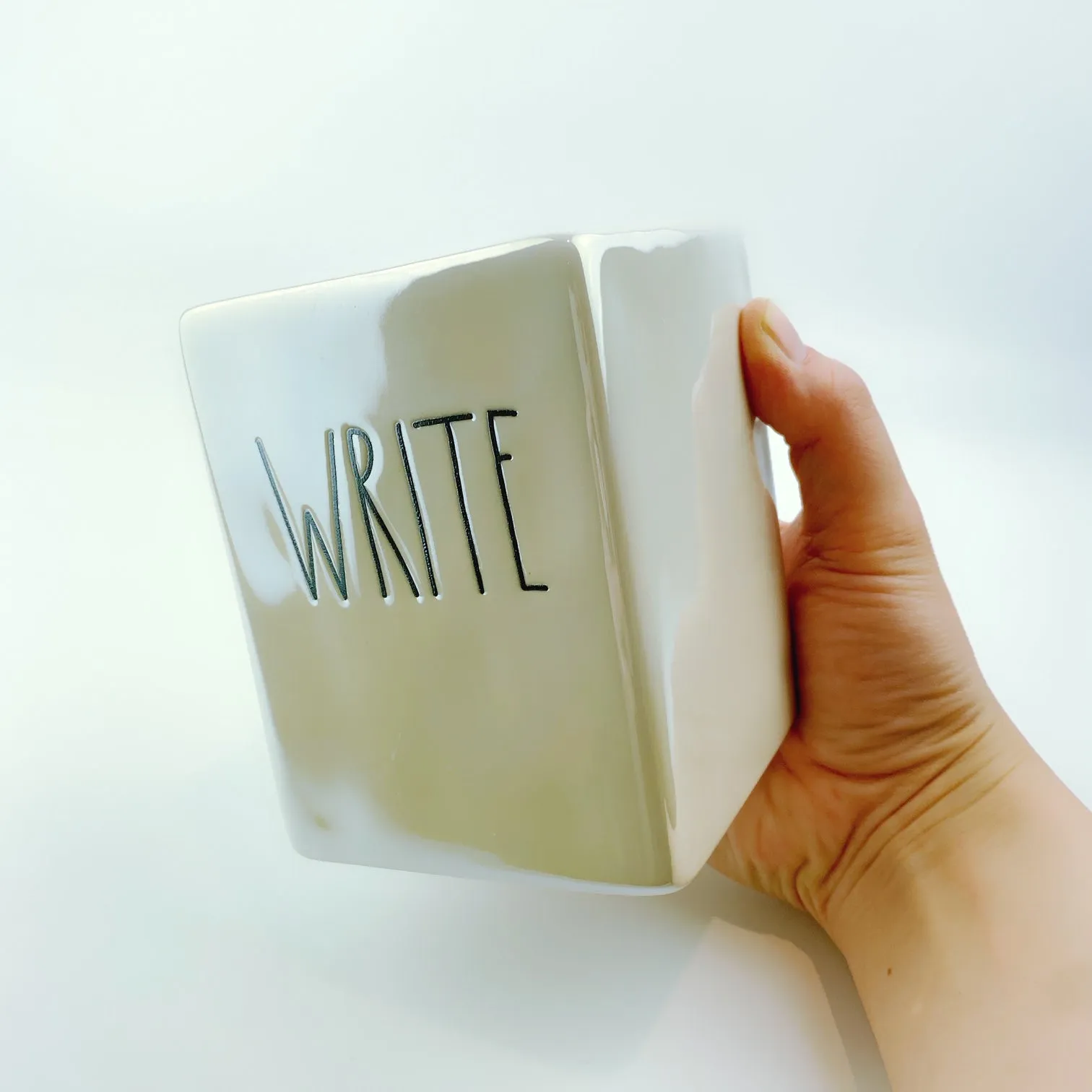 Rae Dunn By Magenta Mystic Glow Ceramic Write Pen and Pencil Holder