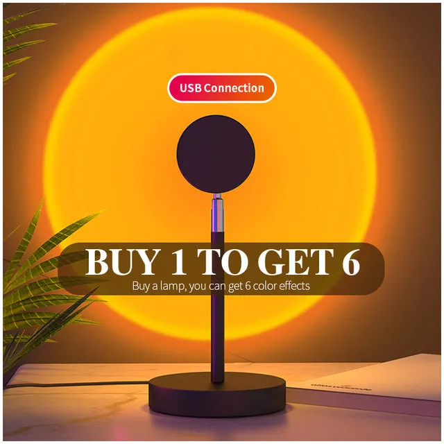 Rainbow Sunset Lamp Projector Night Light Sunset Projection Led Desk Lamp for Bedroom Atmosphere Rainbow Lamp Decoration Light