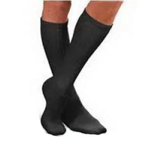 SensiFoot Crew Length Mild Compression Diabetic Sock Medium, Black