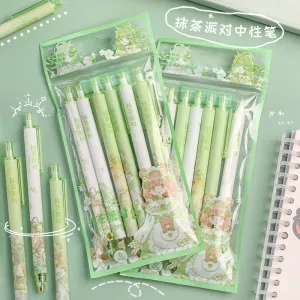 Student quick-drying water-based pen black signature pen 6pcs/lot #P9712