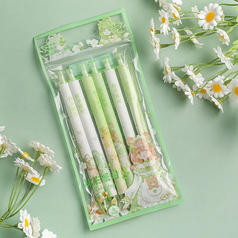 Student quick-drying water-based pen black signature pen 6pcs/lot #P9712