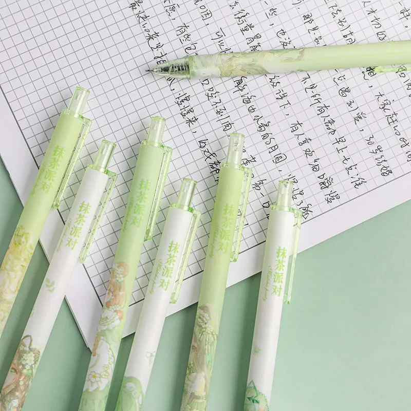 Student quick-drying water-based pen black signature pen 6pcs/lot #P9712