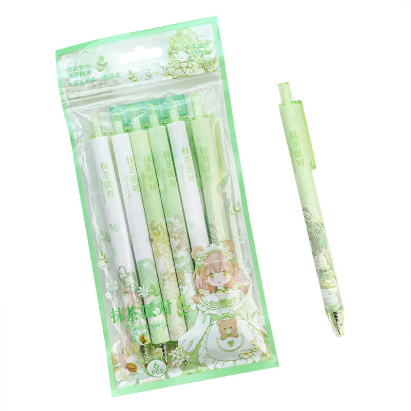 Student quick-drying water-based pen black signature pen 6pcs/lot #P9712