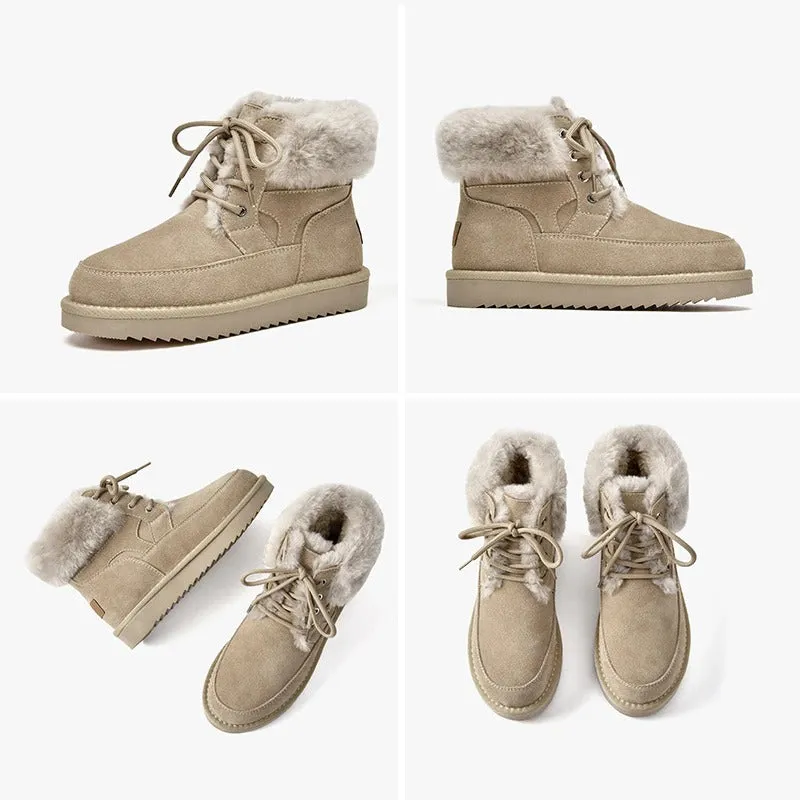 Ultra-warm Plush Fur Winter Lace-Up Snow Boots
