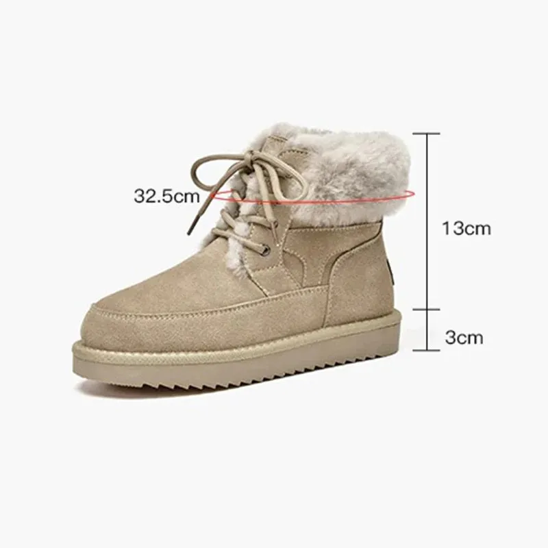Ultra-warm Plush Fur Winter Lace-Up Snow Boots