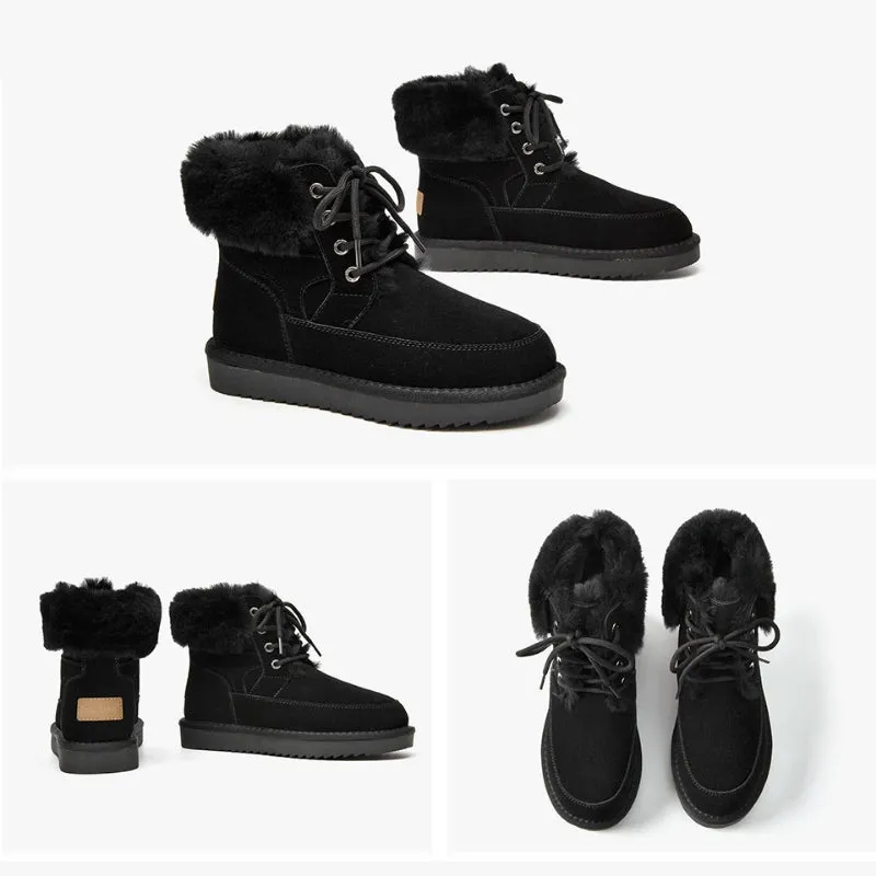 Ultra-warm Plush Fur Winter Lace-Up Snow Boots