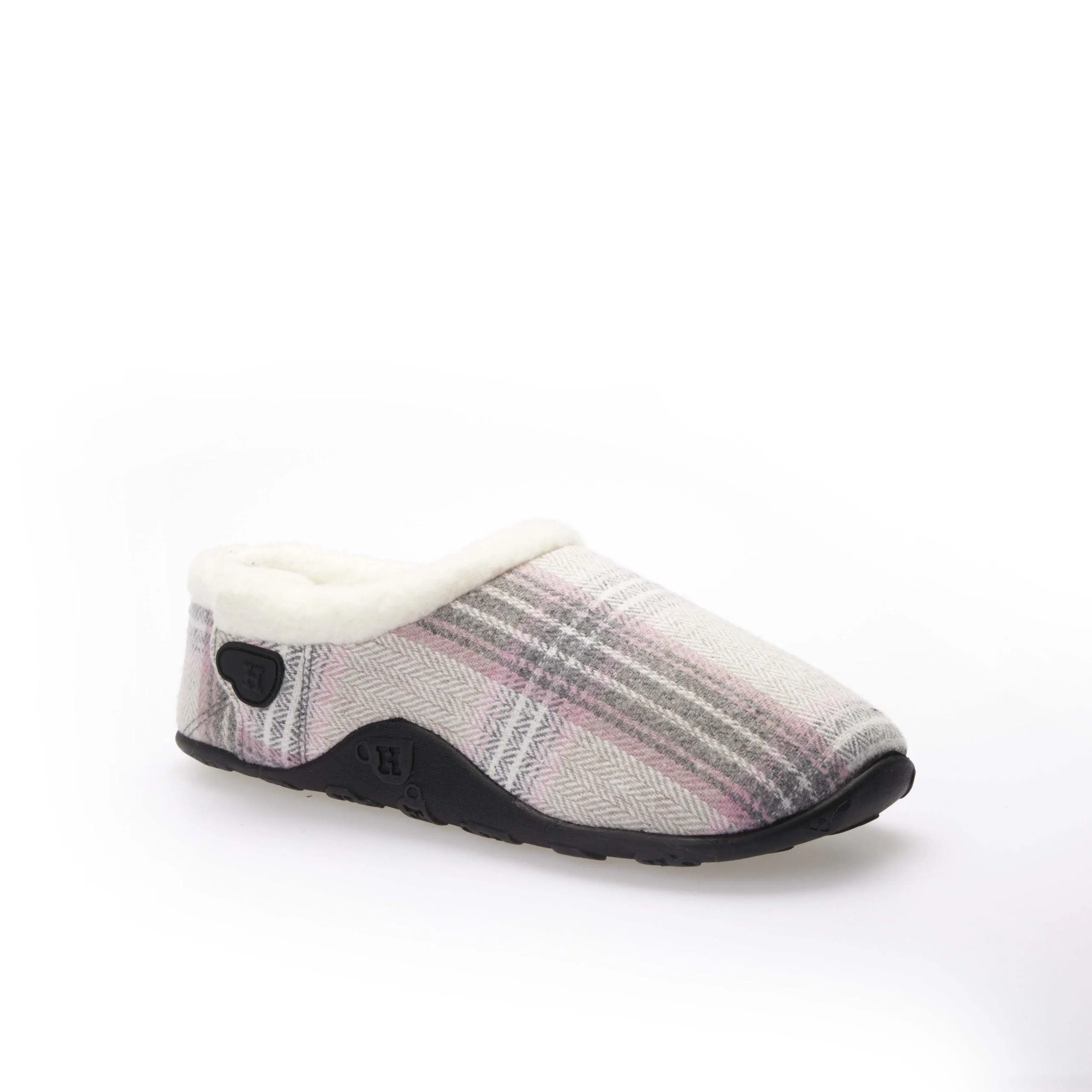 Viv - Grey Pink Check Women's Slippers