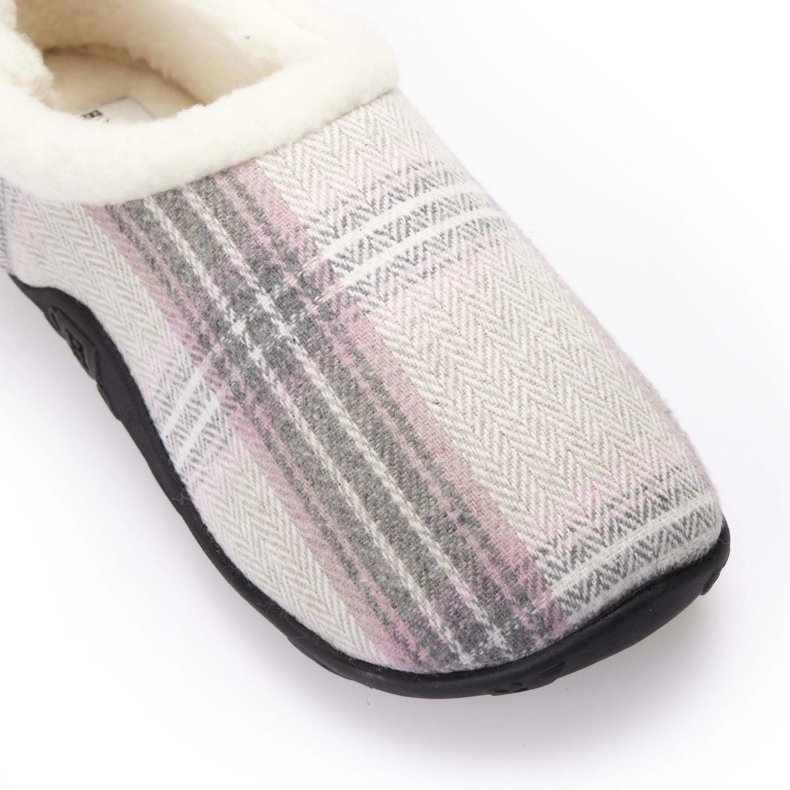 Viv - Grey Pink Check Women's Slippers