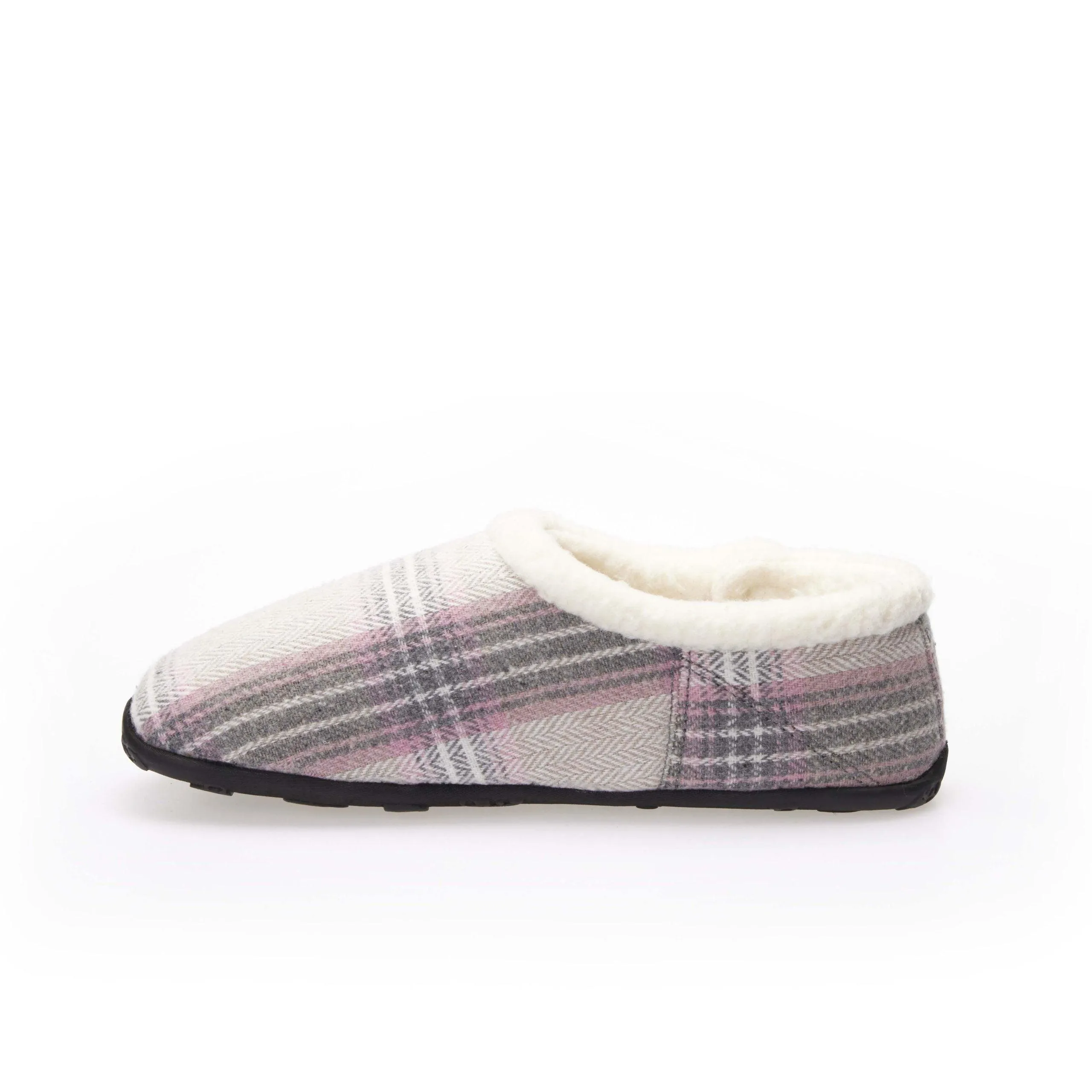 Viv - Grey Pink Check Women's Slippers