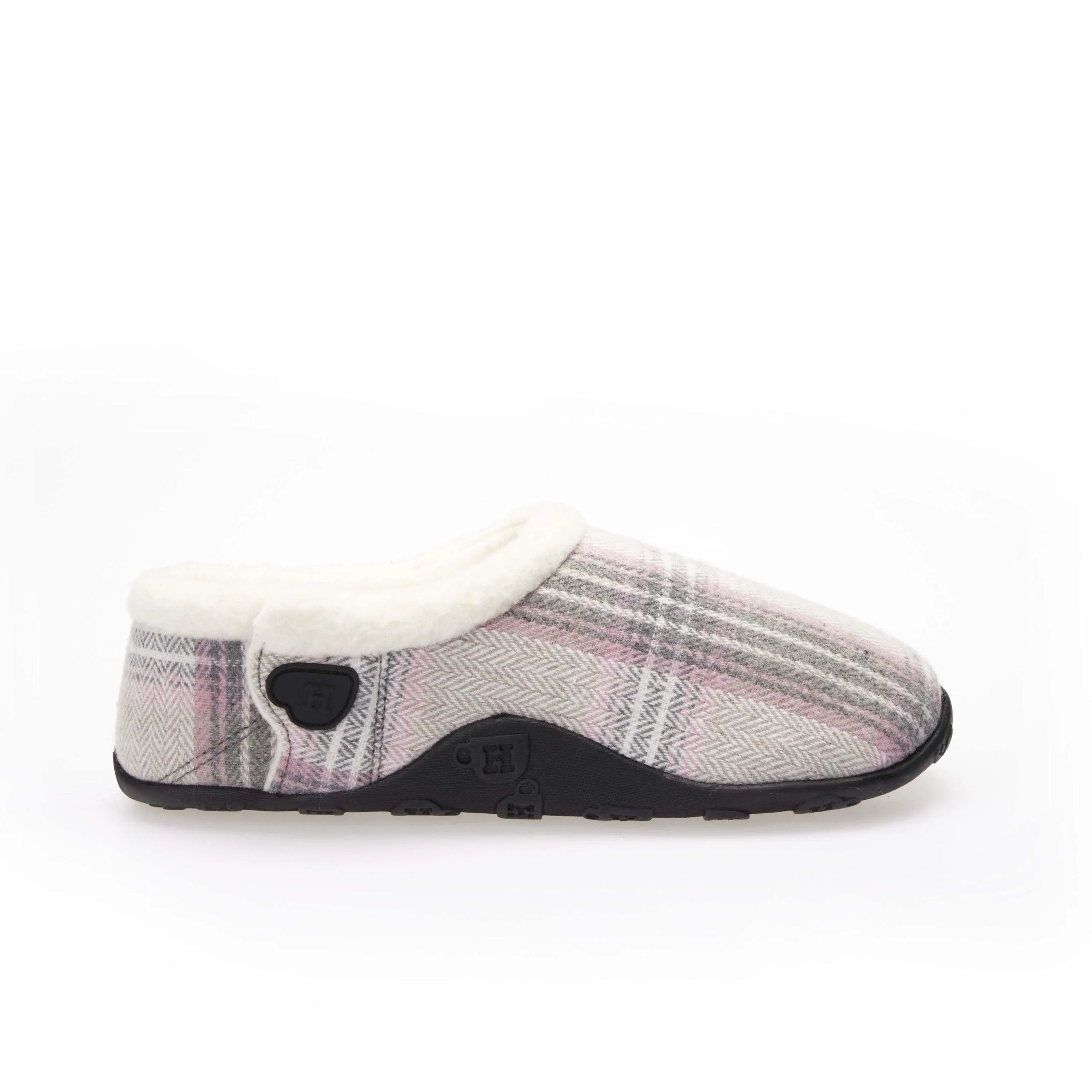 Viv - Grey Pink Check Women's Slippers