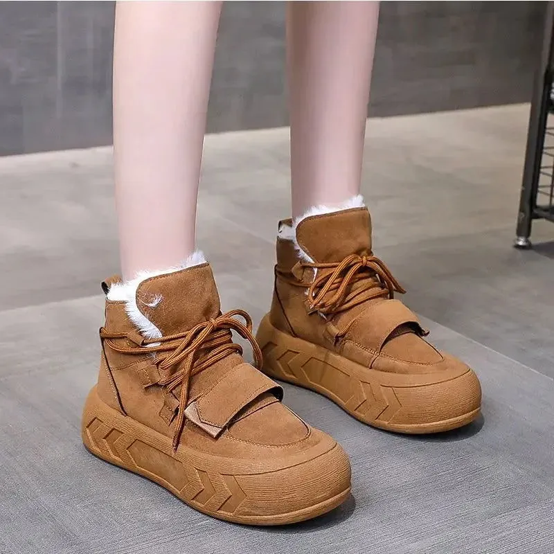 Warm Plush Fur High Platform Gothic Snow Boots