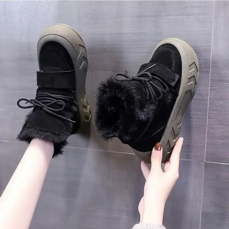 Warm Plush Fur High Platform Gothic Snow Boots