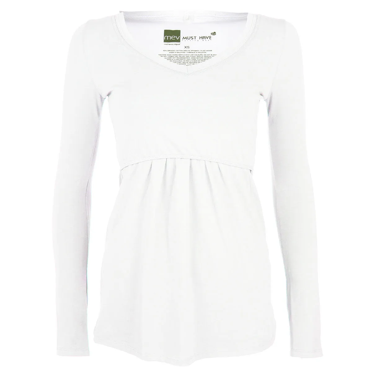 White Long Sleeve V-Neck T-Shirt