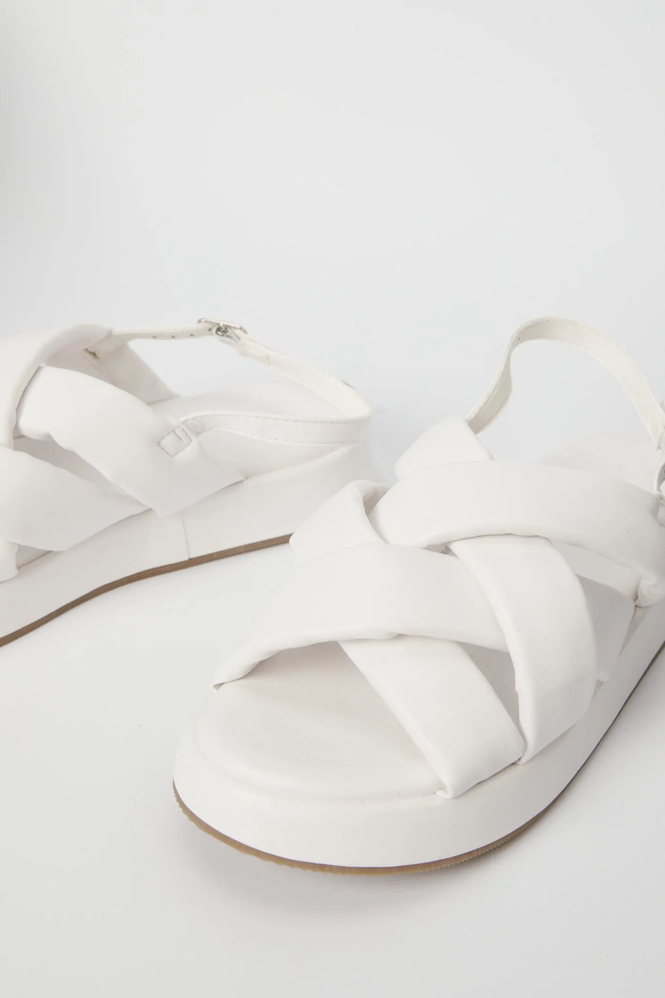 Women White Strappy Platform