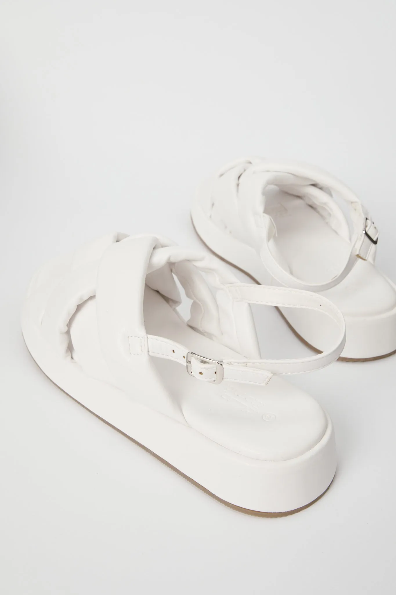 Women White Strappy Platform
