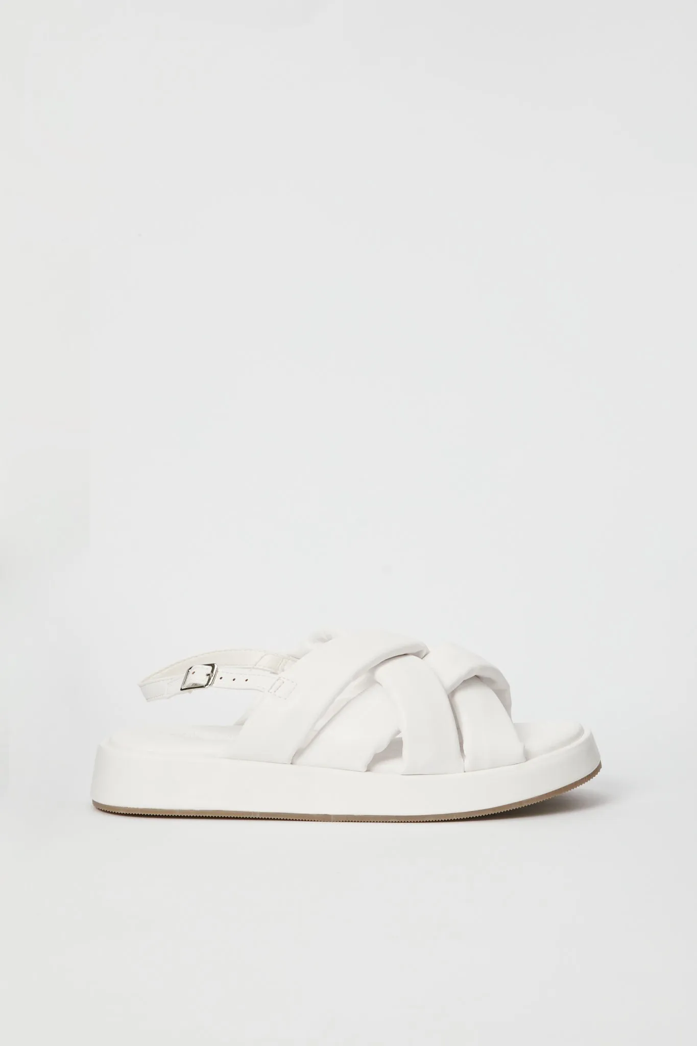 Women White Strappy Platform