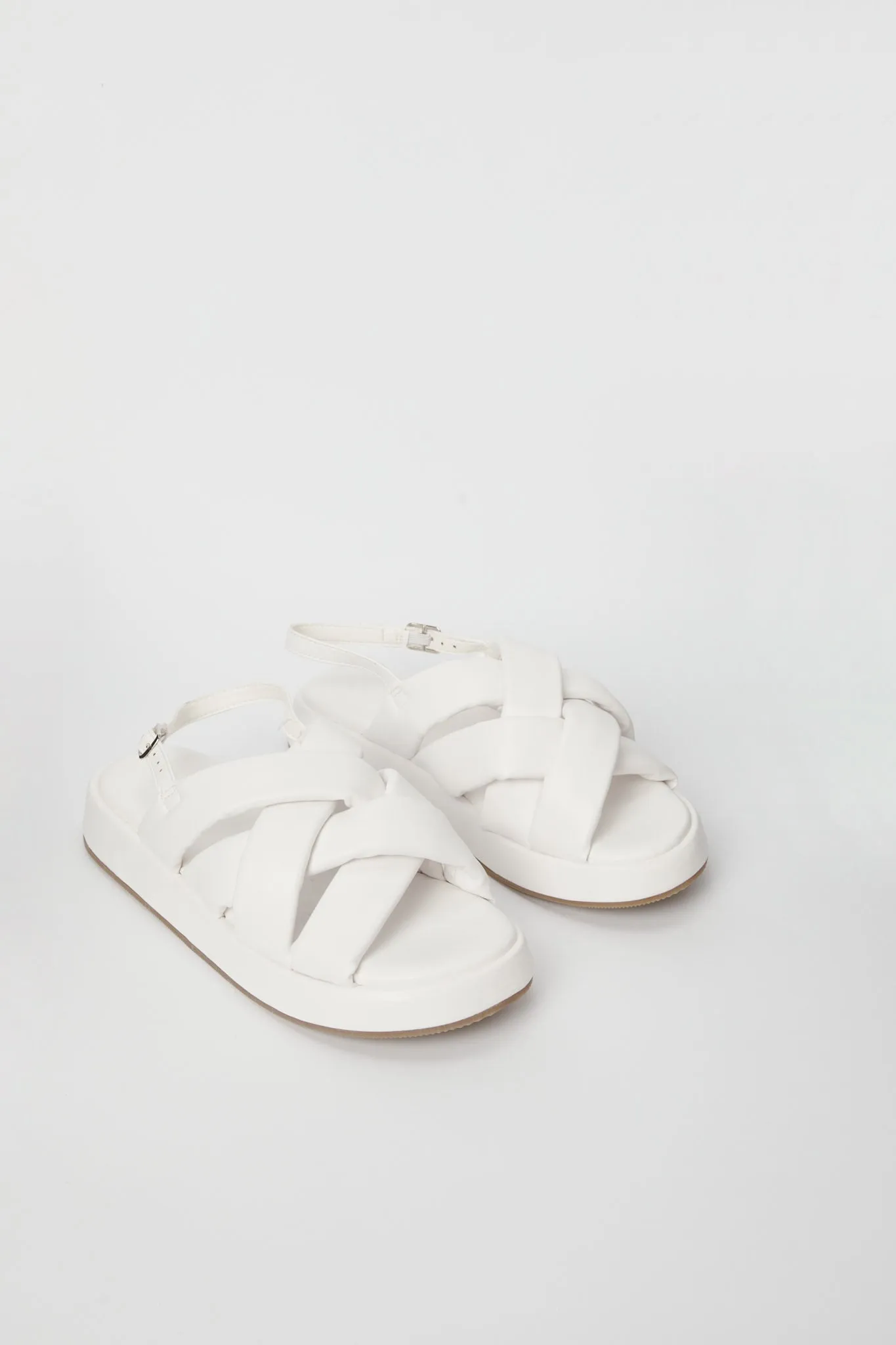 Women White Strappy Platform