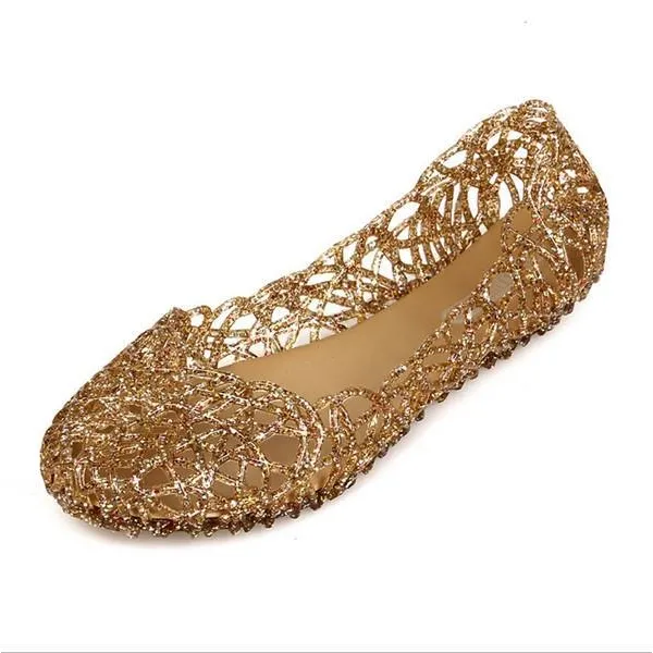 Womens Summer Jelly Ballet Flat Shoes