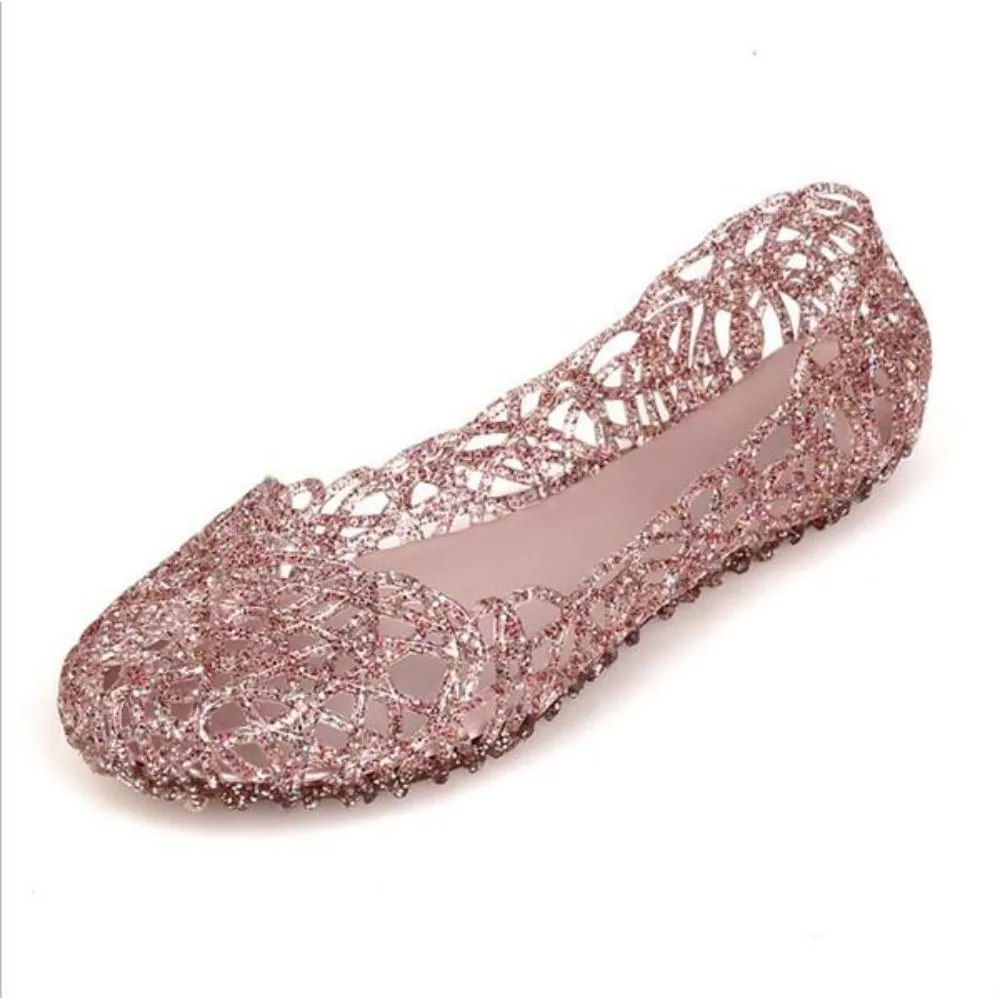 Womens Summer Jelly Ballet Flat Shoes