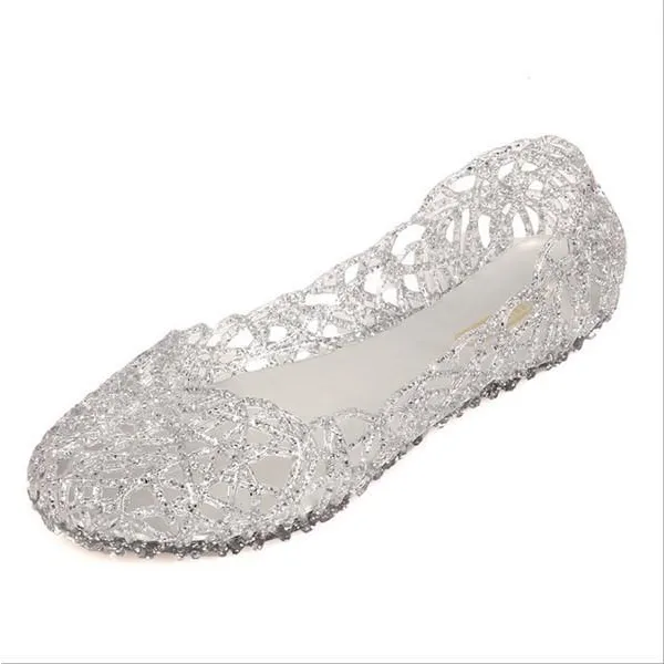 Womens Summer Jelly Ballet Flat Shoes
