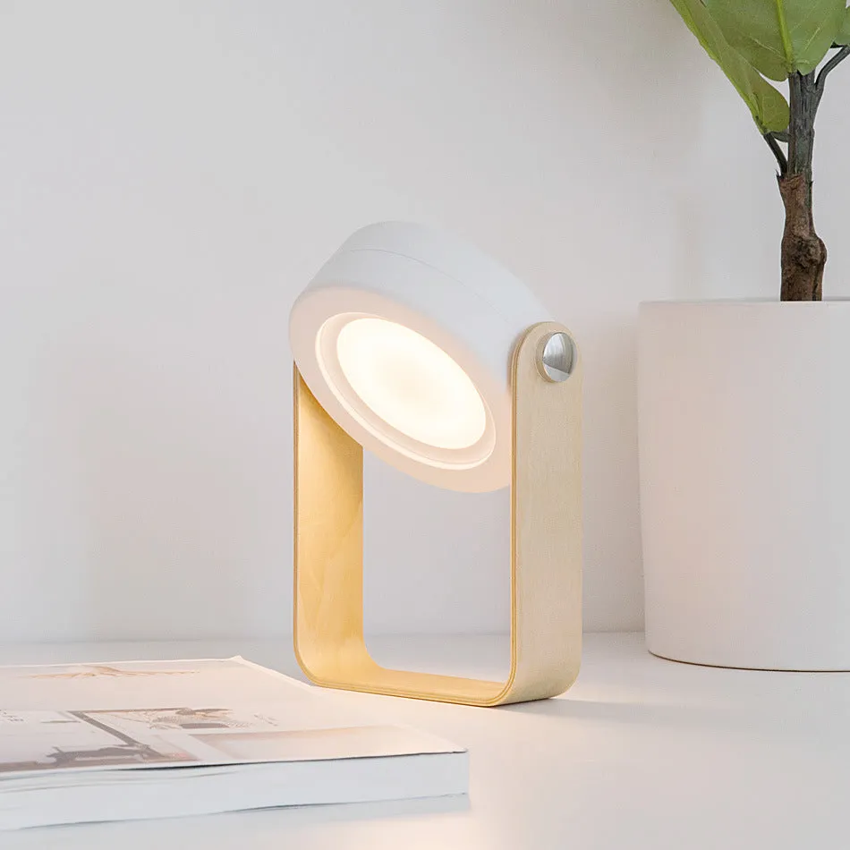 Wooden Handle Retro Lantern Small Night Lamp Telescopic Folding Led Eye Protection Reading Lamp USB Portable Rechargeable Light