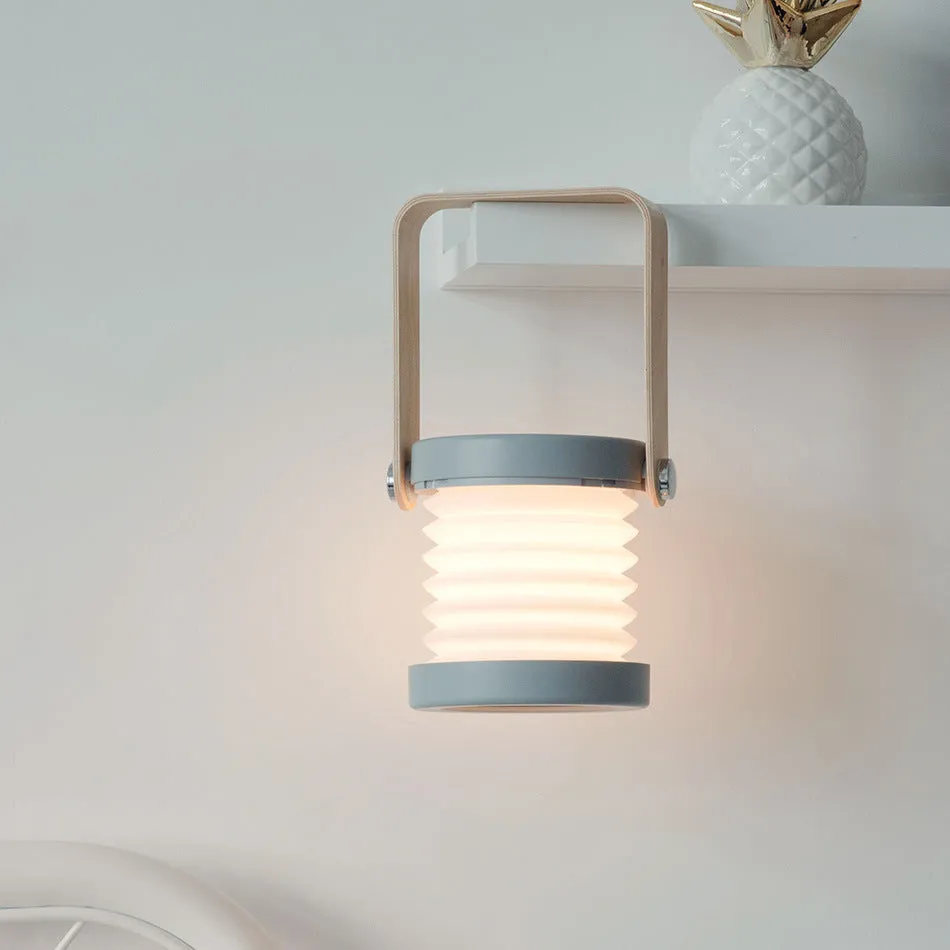 Wooden Handle Retro Lantern Small Night Lamp Telescopic Folding Led Eye Protection Reading Lamp USB Portable Rechargeable Light
